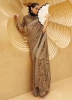 Georgette Brown Traditional Wear Printed Saree